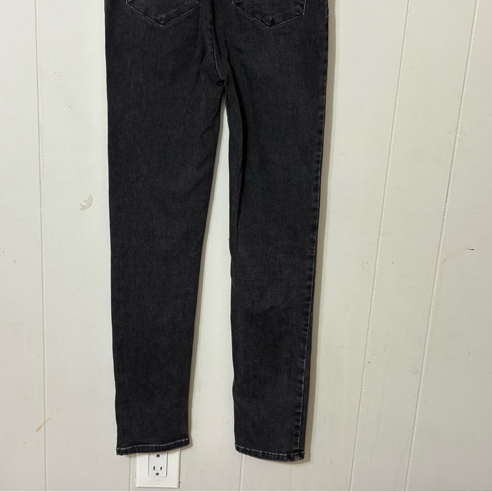 Free People Scarlet Black Denim Jumpsuit Women’s Size 2 Stretch Skinny Ankle Zip - Picture 11 of 12
